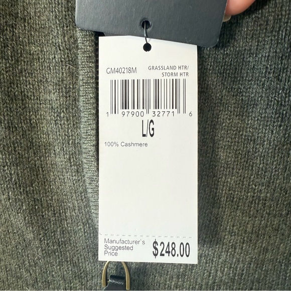 Magaschoni Men's Olive Green Half-Zip Cashmere Sweater - Picture 6 of 7